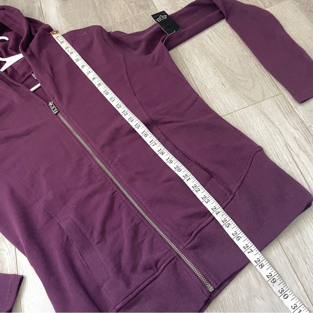 Fox Full-Zip Hoodie NWT long sleeve fitted womens Purple (large) 90s kidcore - Picture 6 of 6